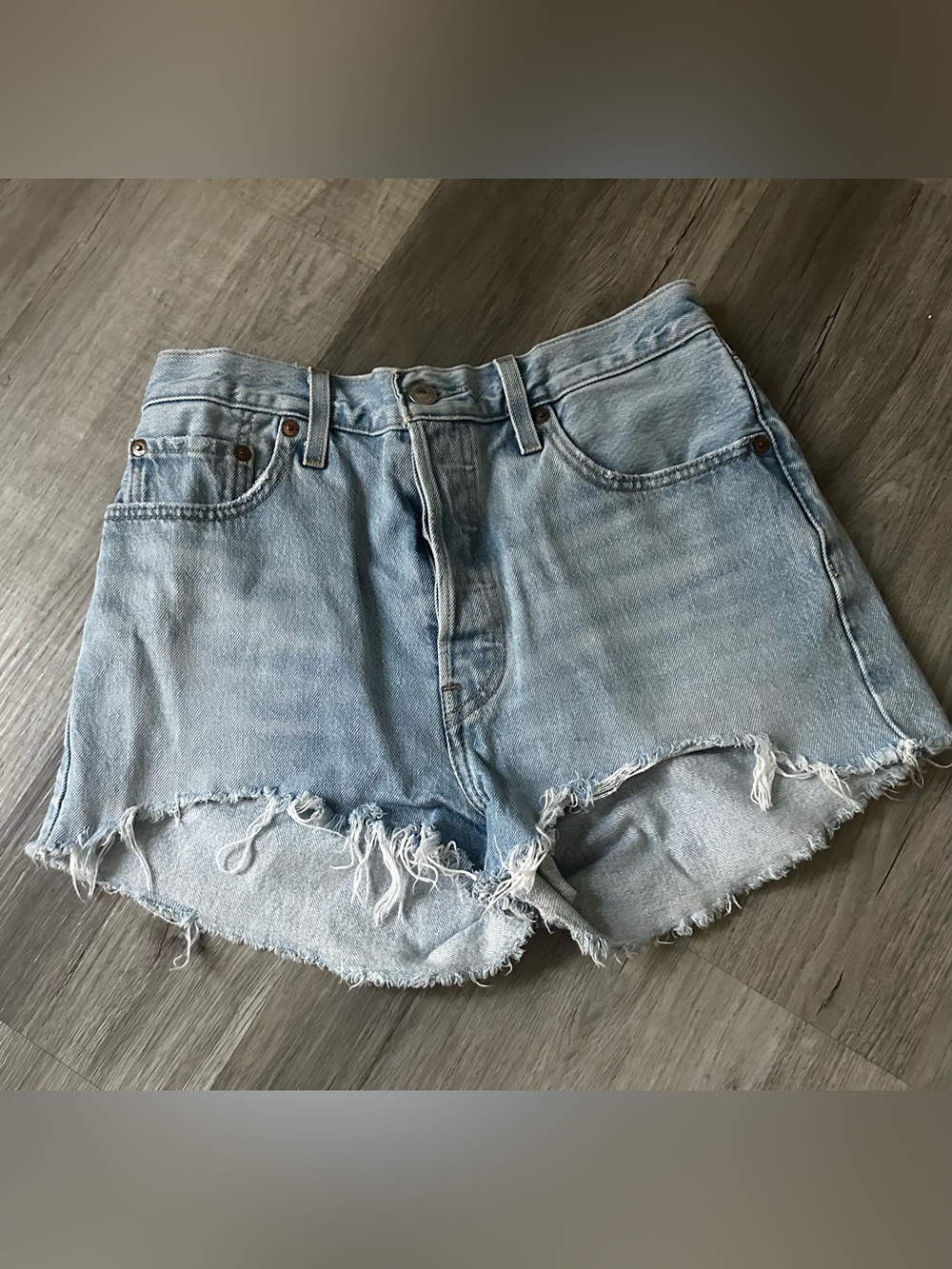 Light Wash Distressed Denim Women’s Shorts